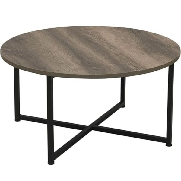 Rustic Ashwood Coffee Table - Taupe & Black, 31.5"