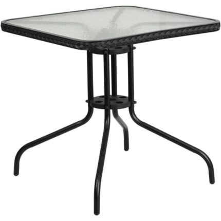 Round Glass Metal Table - 28" Bistro Style